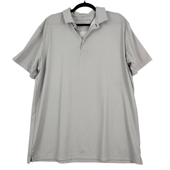 Mizzen+Main Shirt Men's Extra Large Short Sleeve Polo Top Gray - Picture 1 of 14